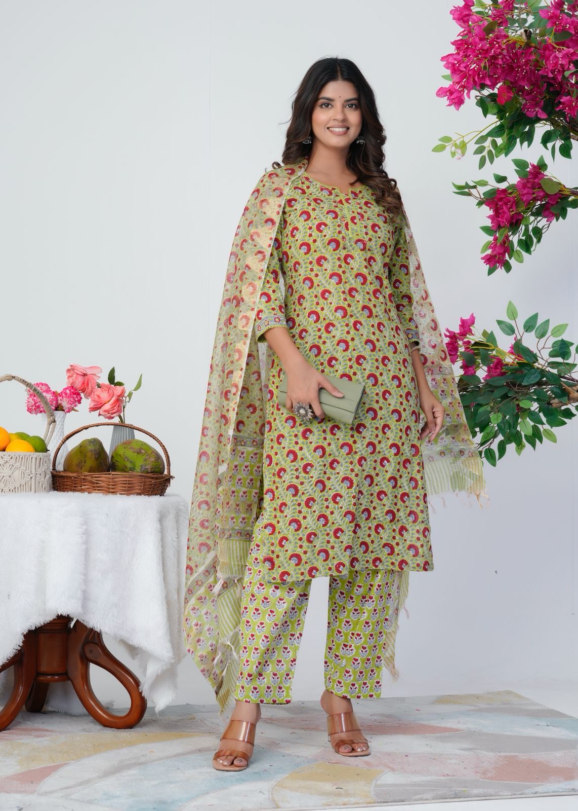Verdant Petals Kota Dupatta Suit