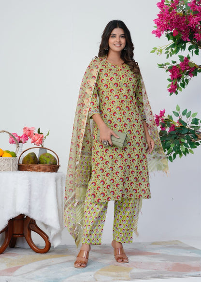 Verdant Petals Kota Dupatta Suit