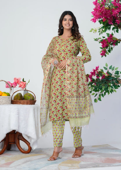 Verdant Petals Kota Dupatta Suit