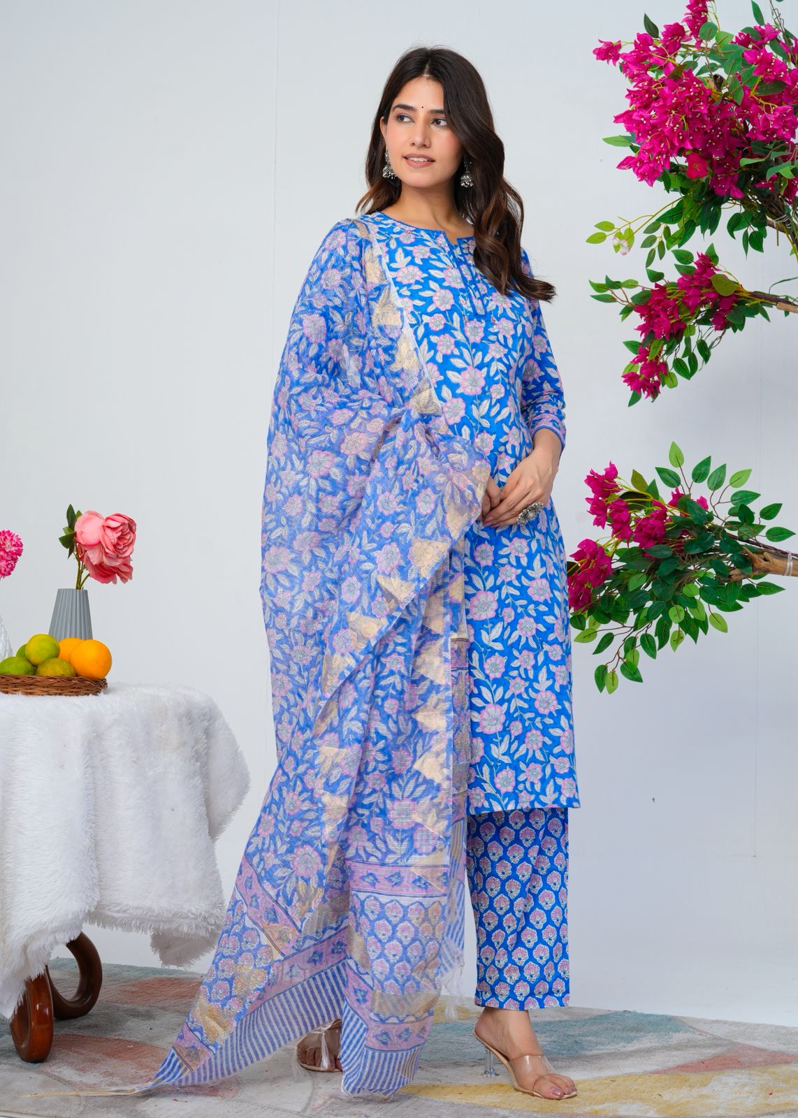 Gulrangi Neel Kota Dupatta Suit
