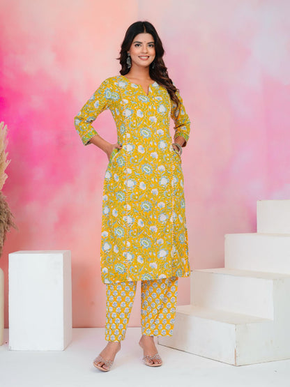 Yellow Serenade Moti Mala Kota Dupatta Suit