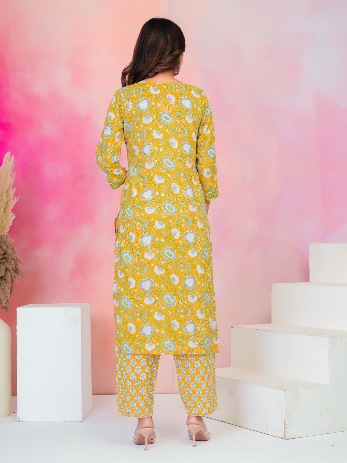 Yellow Serenade Moti Mala Kota Dupatta Suit