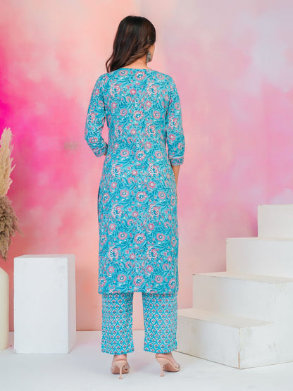 Blue Peach Kota Dupatta Suit