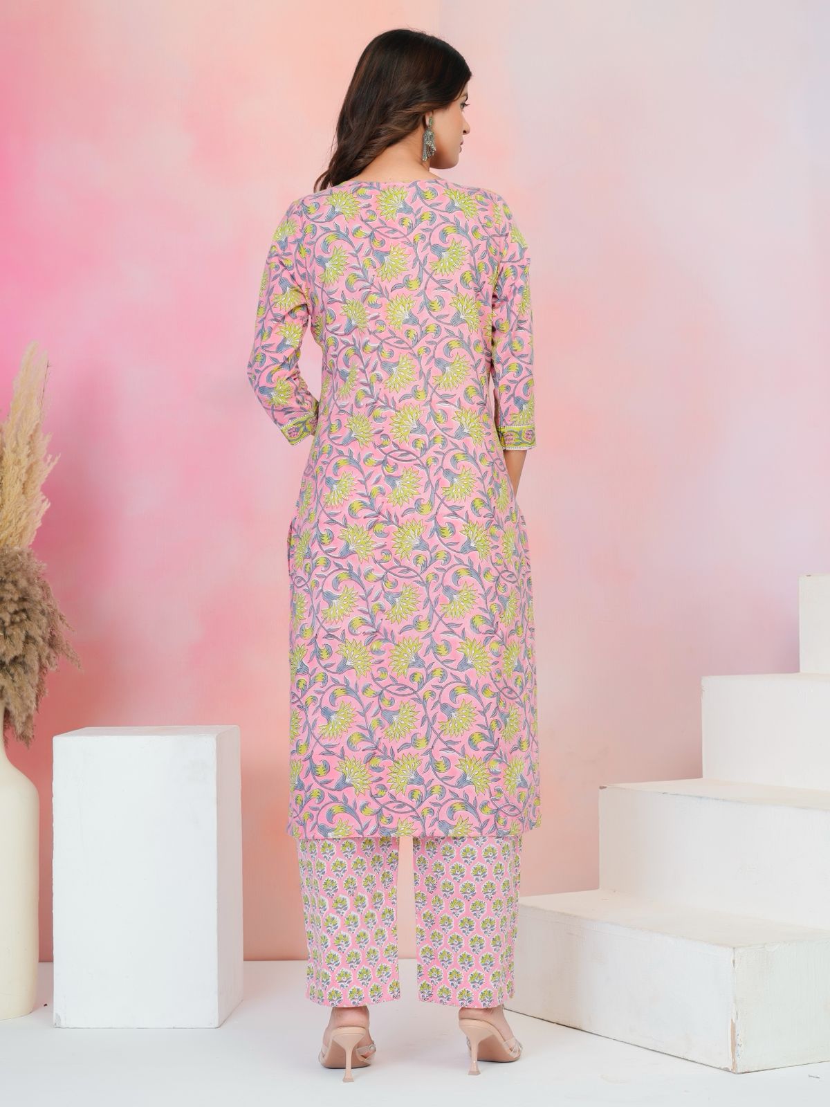 Pastel Pink Elegance Kota Dupatta Suit