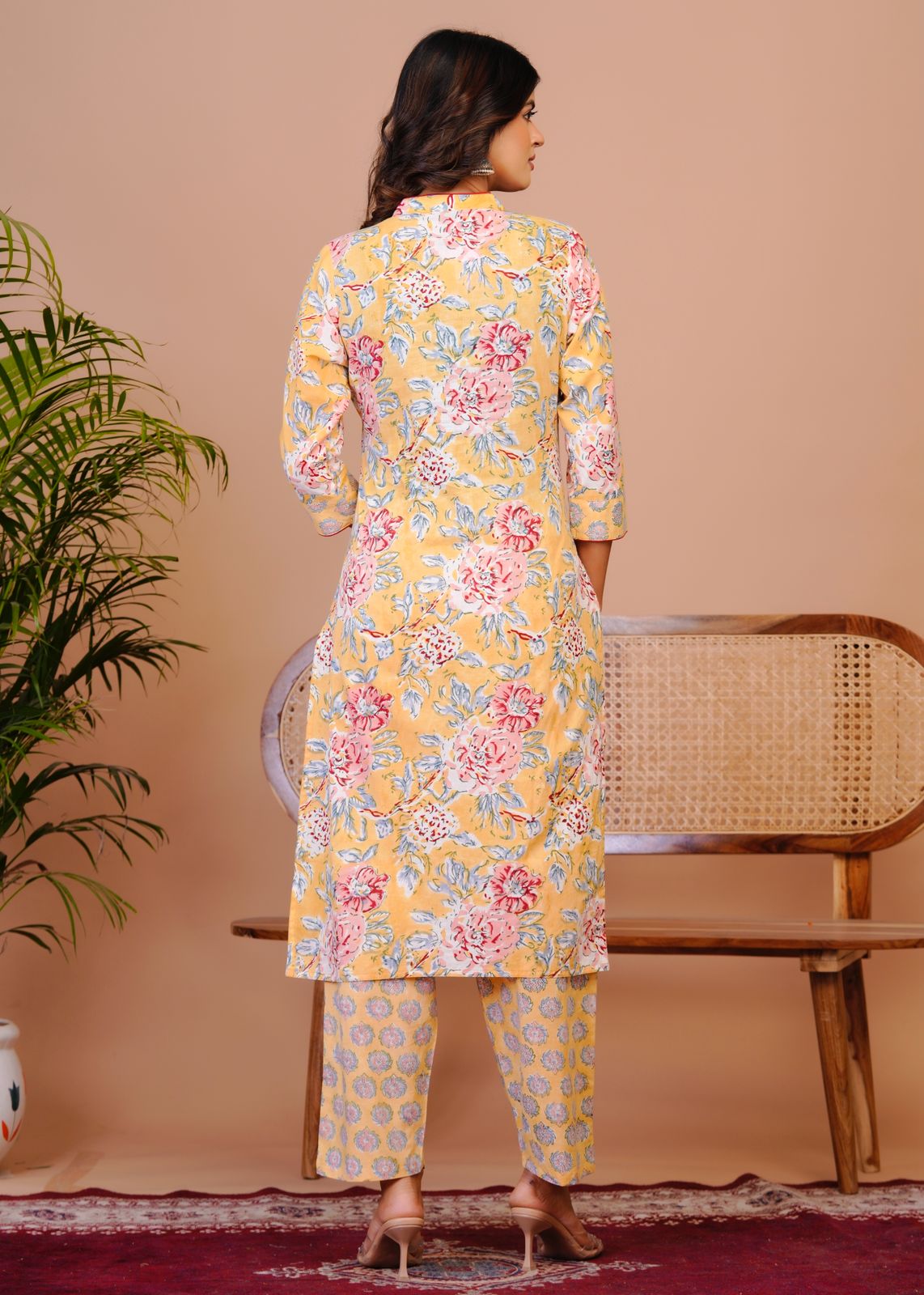 Pastel Yellow Kota Dupatta Suit