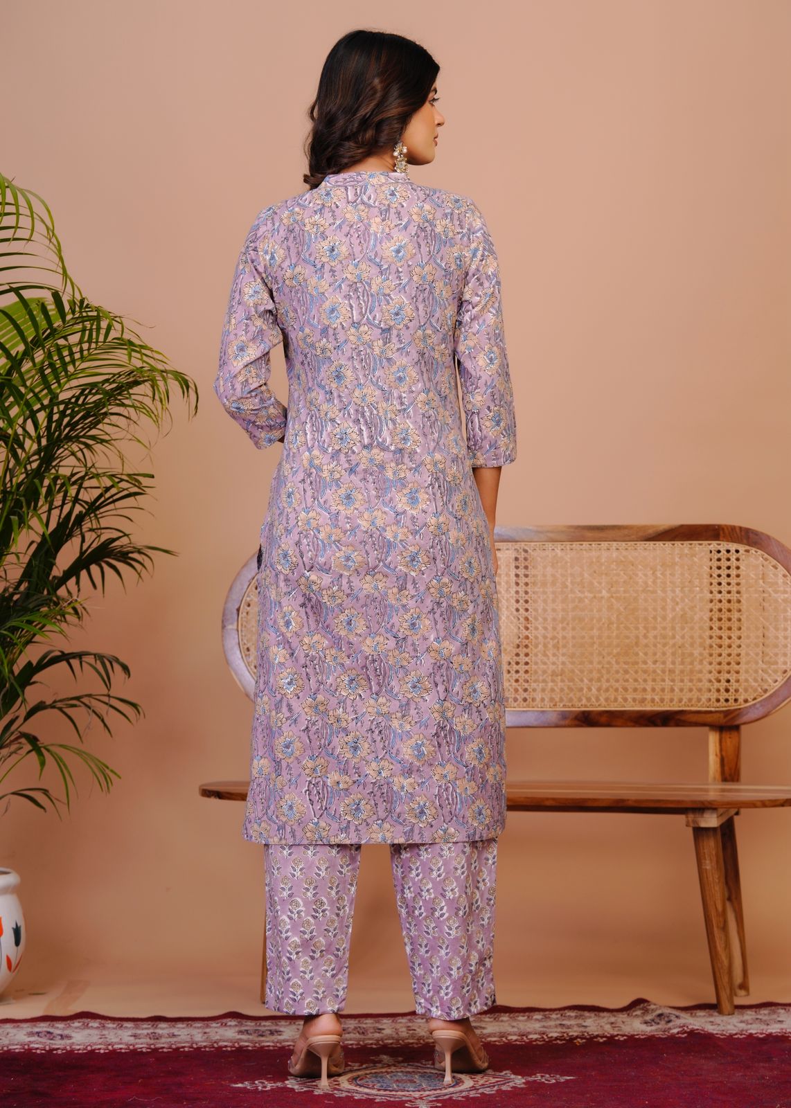 Lavender Harvest Kota Dupatta Suit