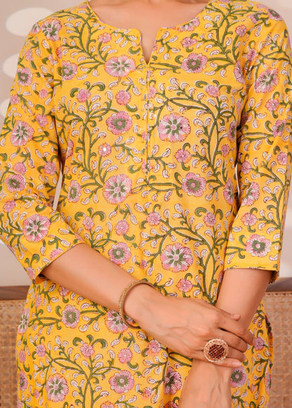 Yellow Petals Kota Dupatta Suit