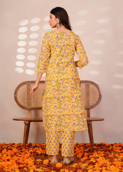 Yellow Petals Kota Dupatta Suit