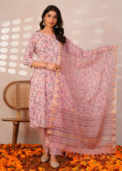 Pink Leaf Story Kota Dupatta Suit