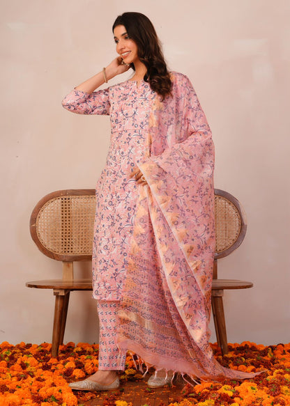Pink Leaf Story Kota Dupatta Suit