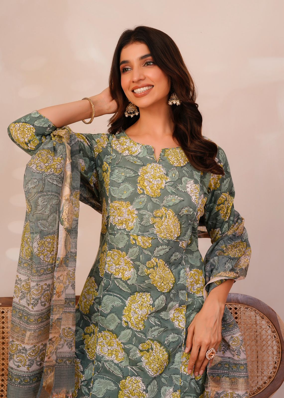 Emerald Meadow Kota Dupatta Suit