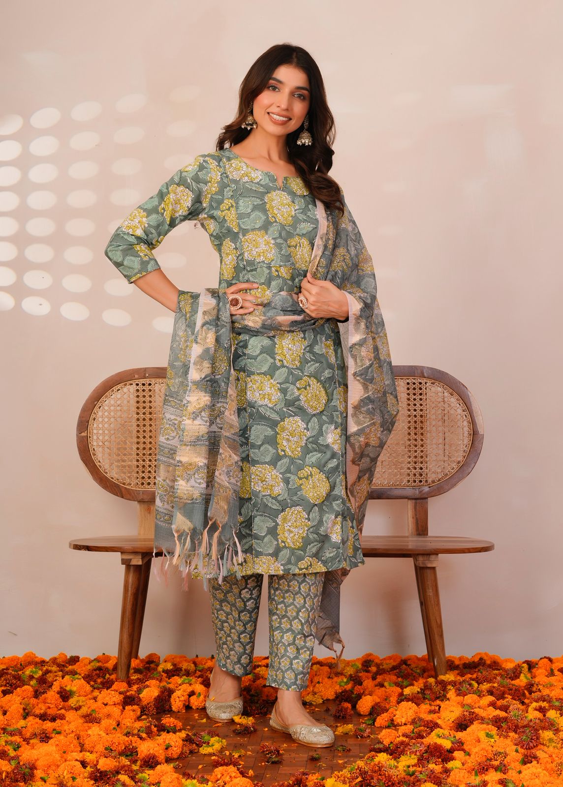 Emerald Meadow Kota Dupatta Suit