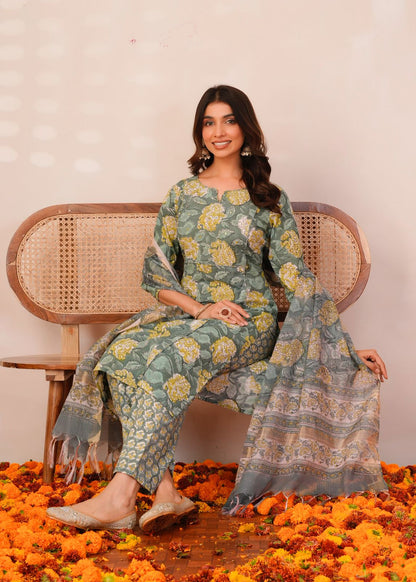 Emerald Meadow Kota Dupatta Suit