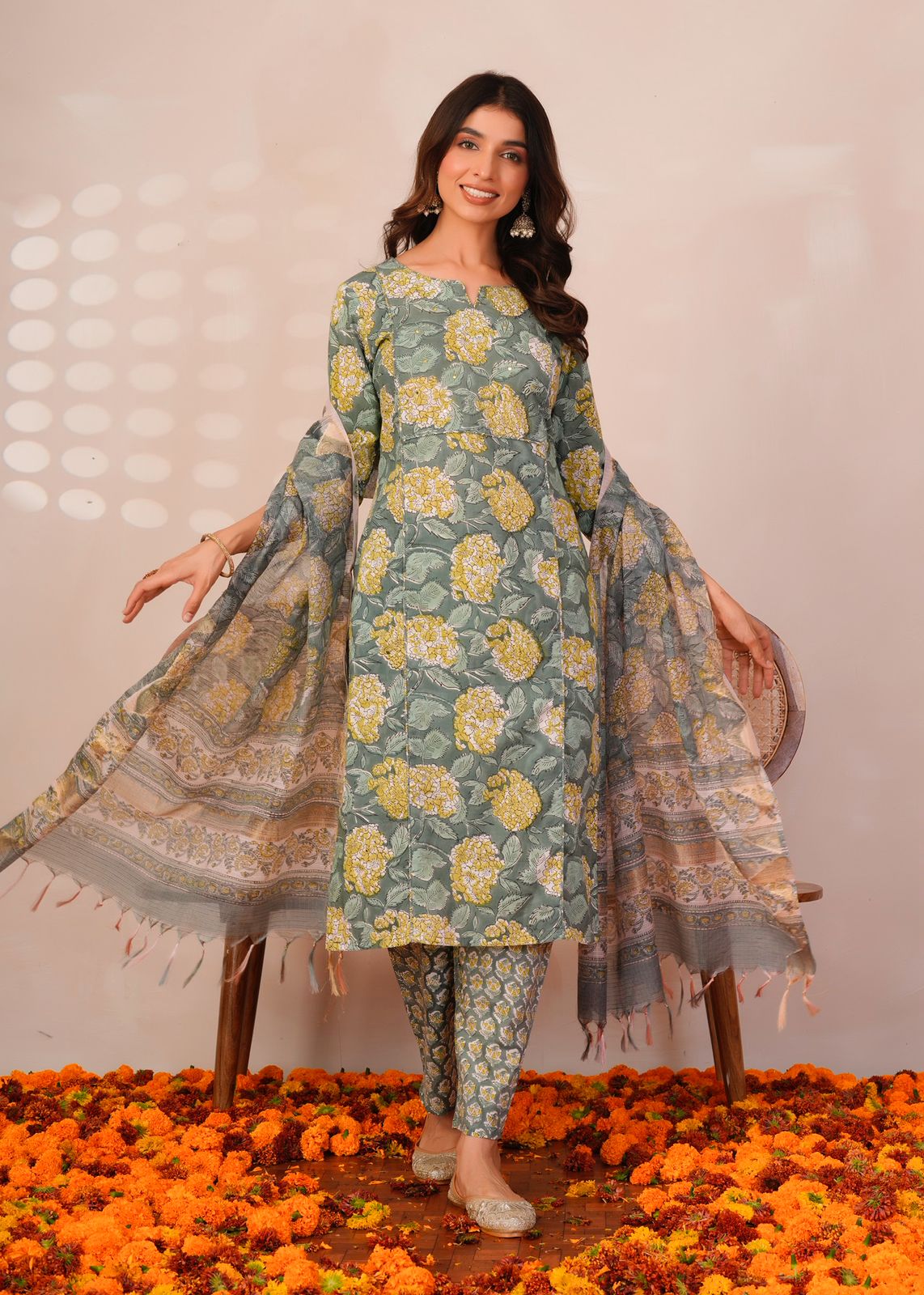 Emerald Meadow Kota Dupatta Suit