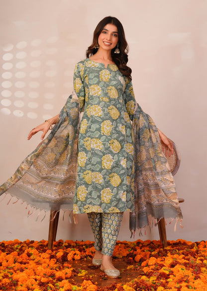 Emerald Meadow Kota Dupatta Suit