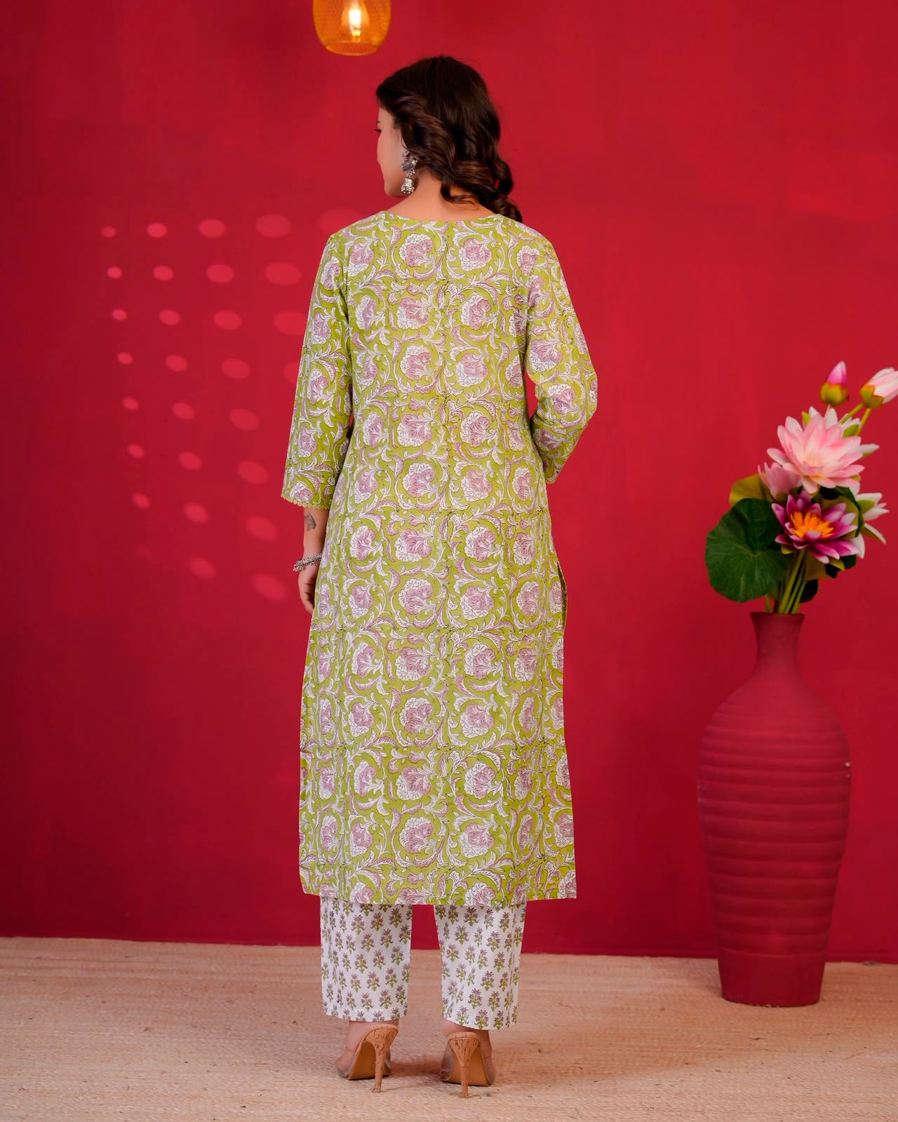 Green Whispers Kota Dupatta Suit