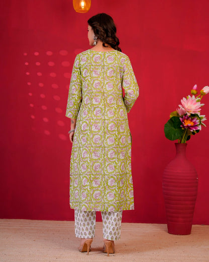 Green Whispers Kota Dupatta Suit