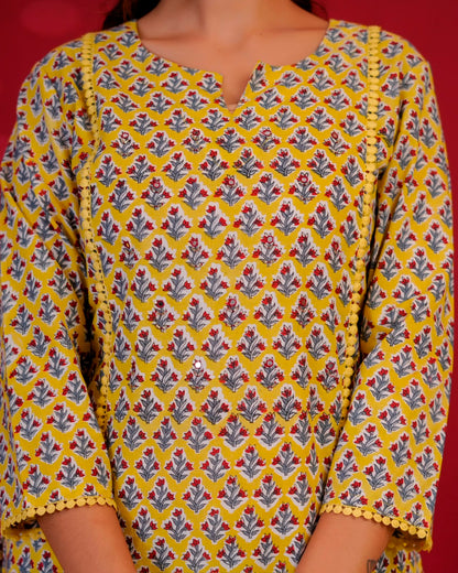 Lime Buds Kota Dupatta Suit