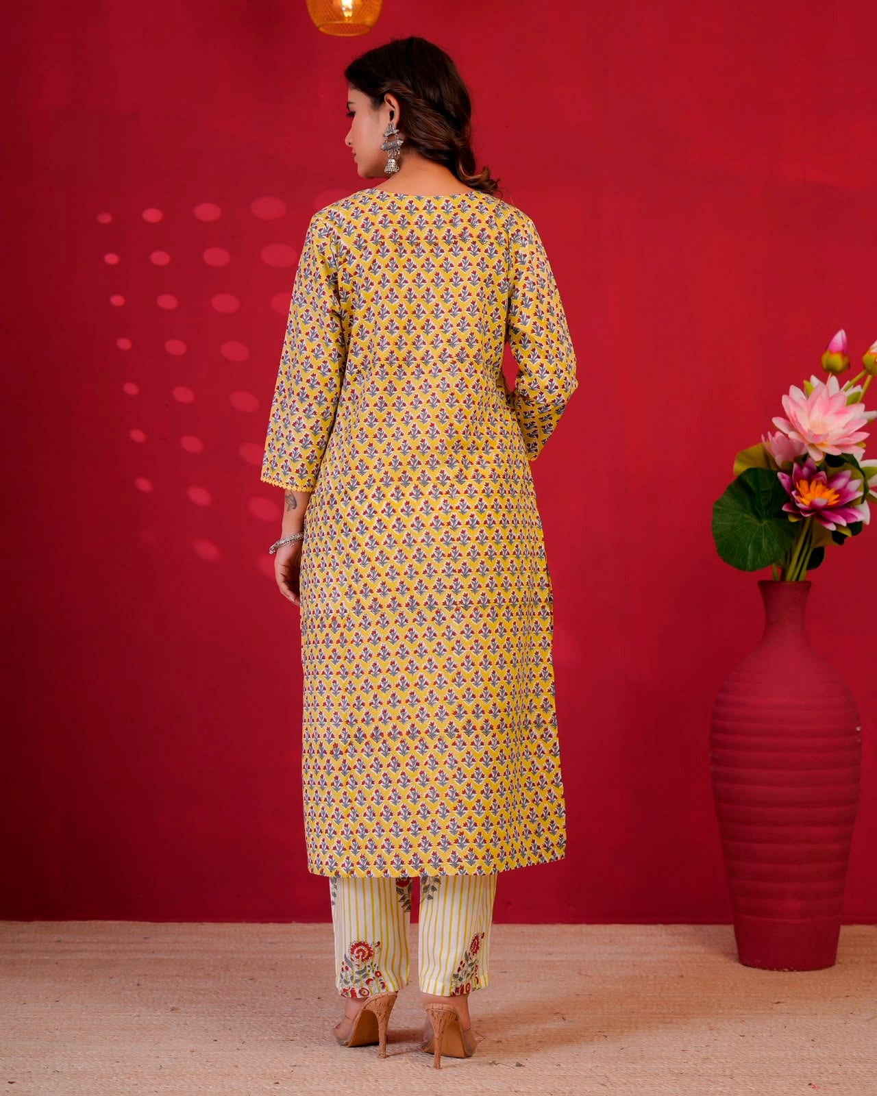 Lime Buds Kota Dupatta Suit