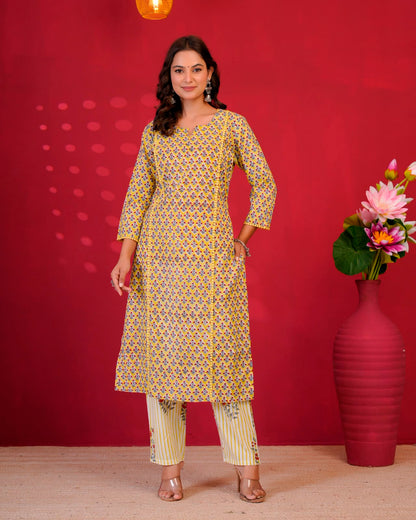 Lime Buds Kota Dupatta Suit