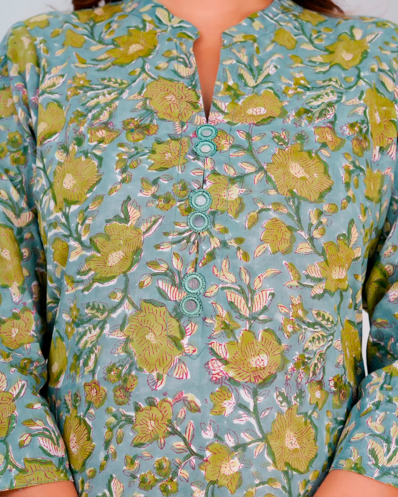 Green Daffodils Kota Dupatta Suit