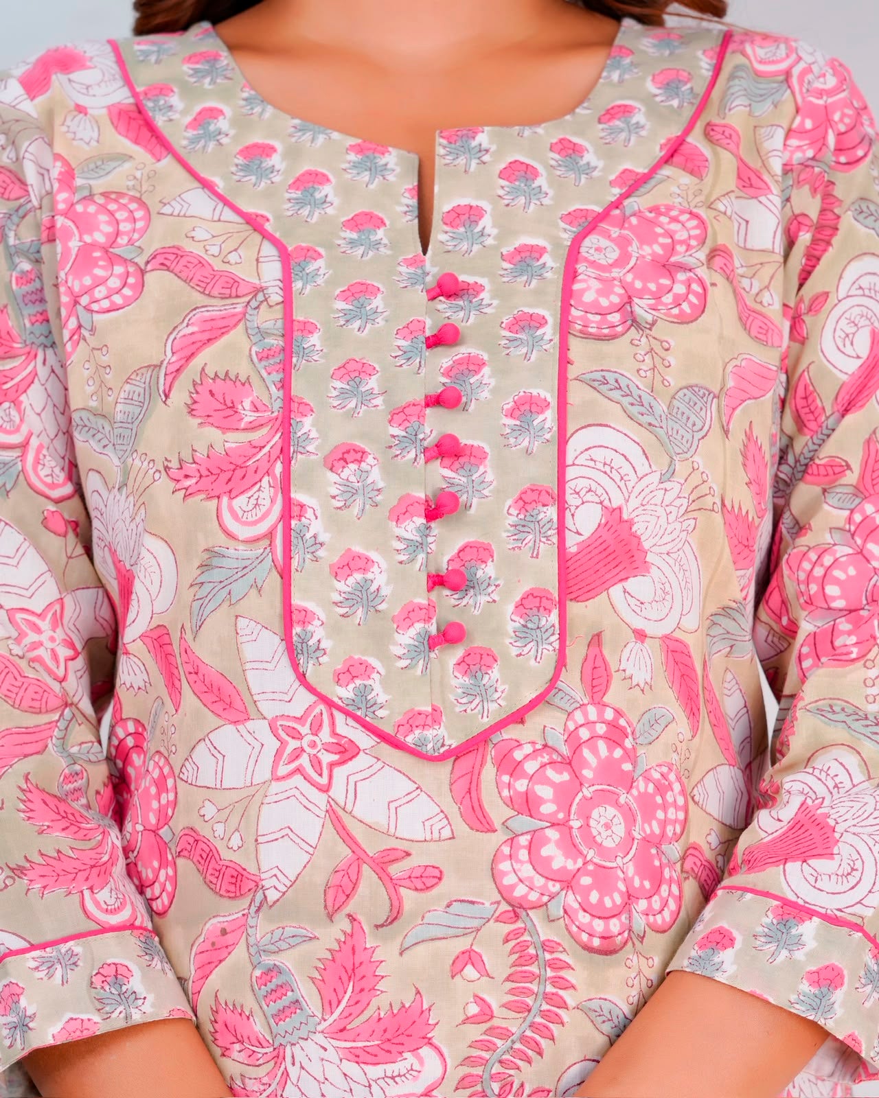 Beige Blush Whispers Kota Dupatta Suit