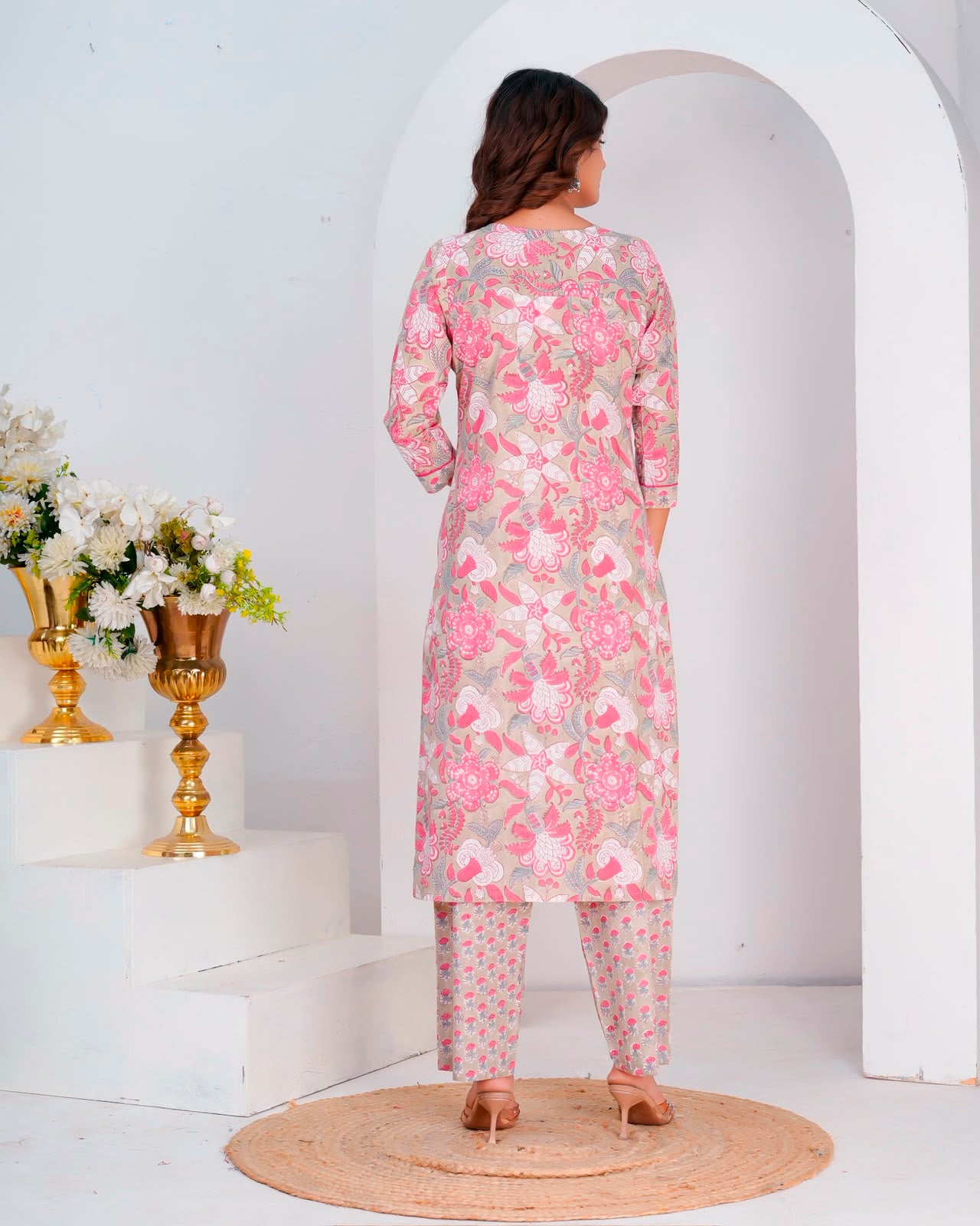 Beige Blush Whispers Kota Dupatta Suit