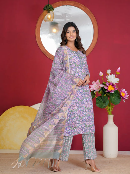 Cotton Suit With Kota Doriya Dupatta