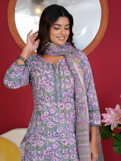 Cotton Suit With Kota Doriya Dupatta