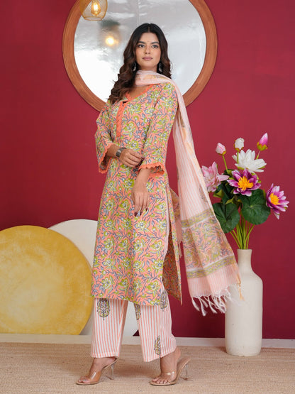 Cotton Suit With Kota Doriya Dupatta