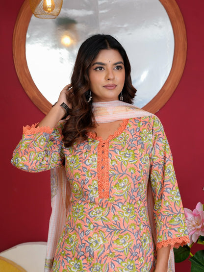 Cotton Suit With Kota Doriya Dupatta