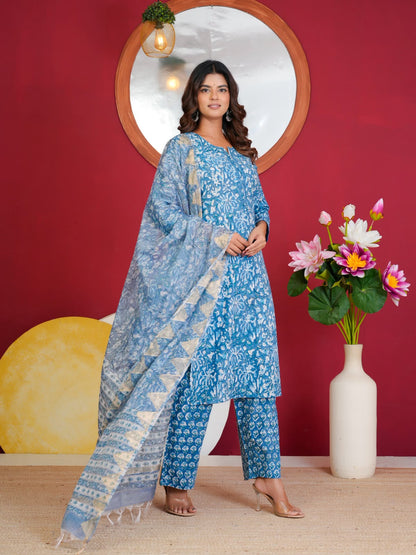 Cotton Suit With Kota Doriya Dupatta