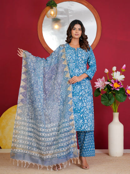 Cotton Suit With Kota Doriya Dupatta