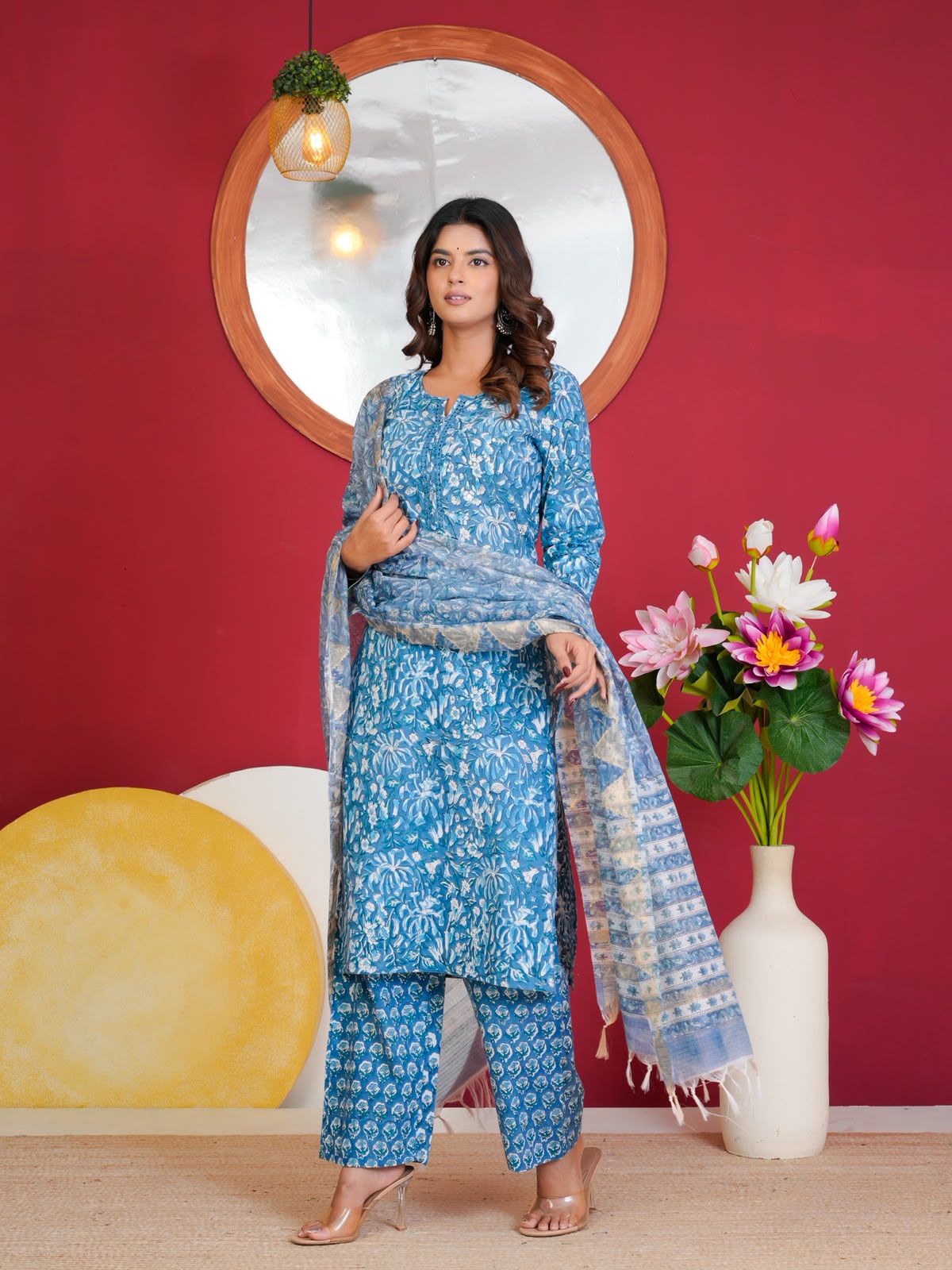 Cotton Suit With Kota Doriya Dupatta