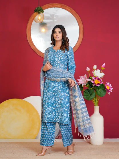 Cotton Suit With Kota Doriya Dupatta