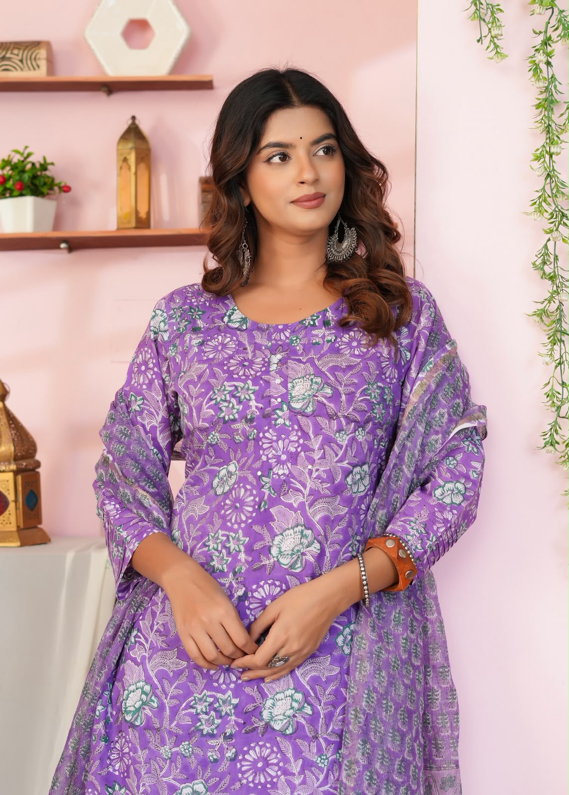 Purple Whispers Kota Dupatta Suit