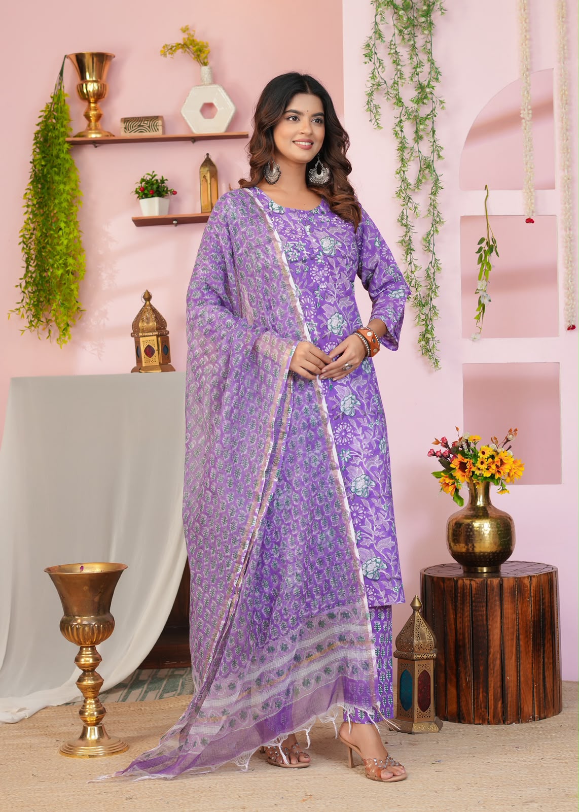 Purple Whispers Kota Dupatta Suit