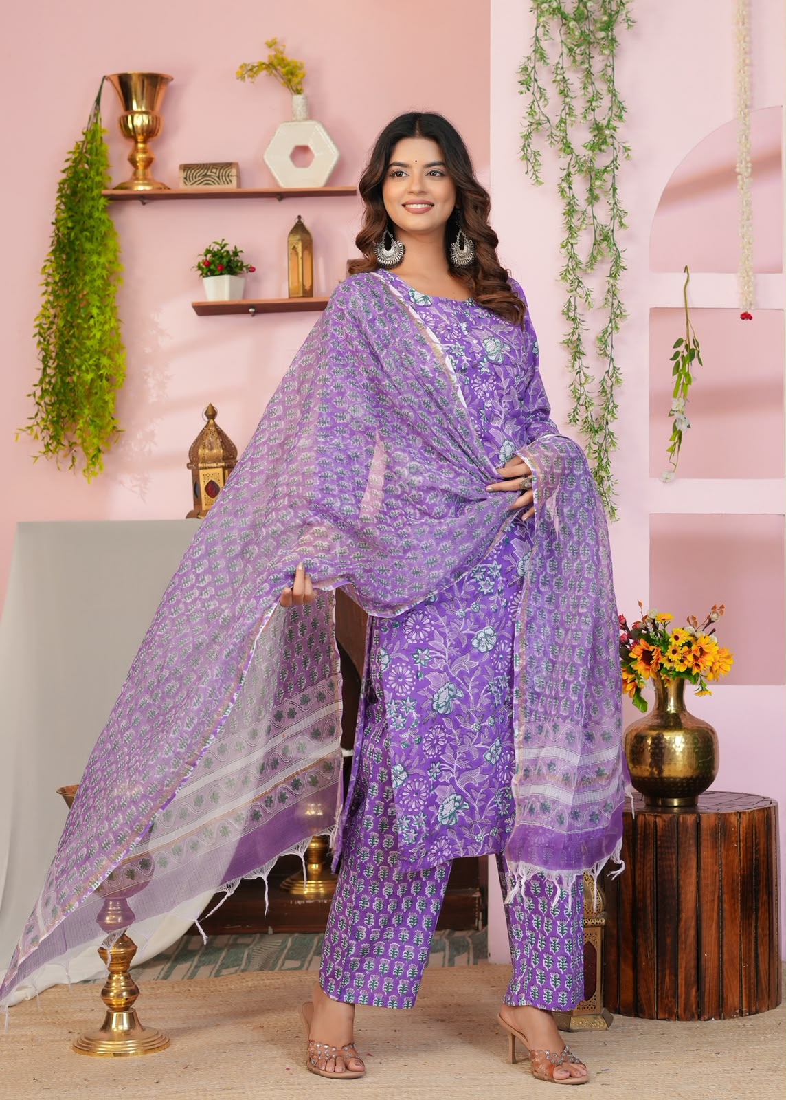 Purple Whispers Kota Dupatta Suit
