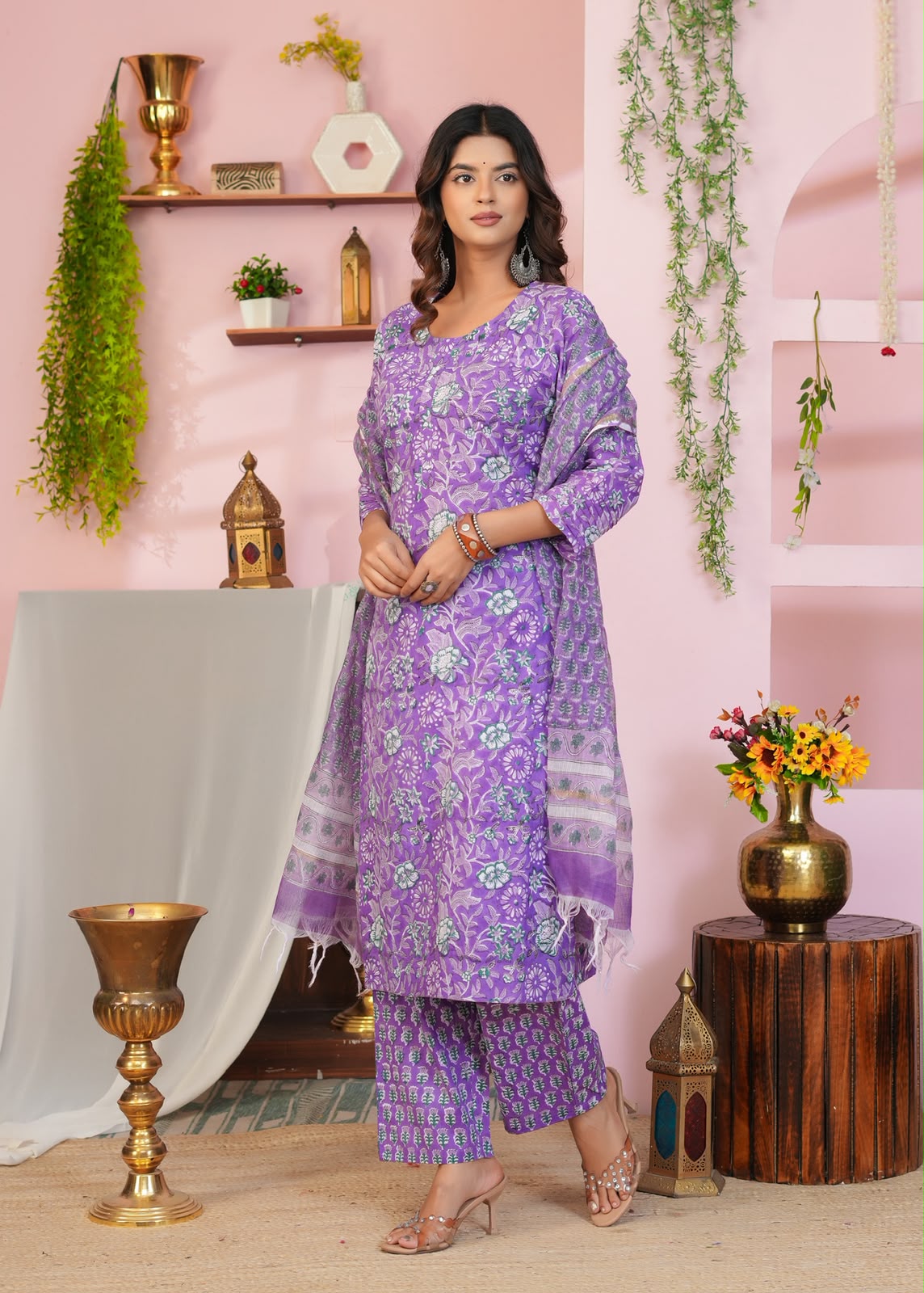 Purple Whispers Kota Dupatta Suit