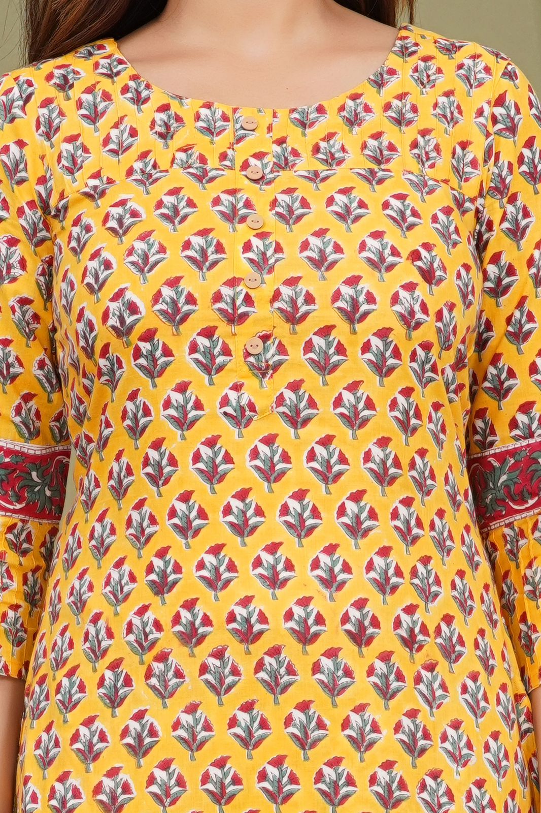 hand block printed kurta set with dupatta