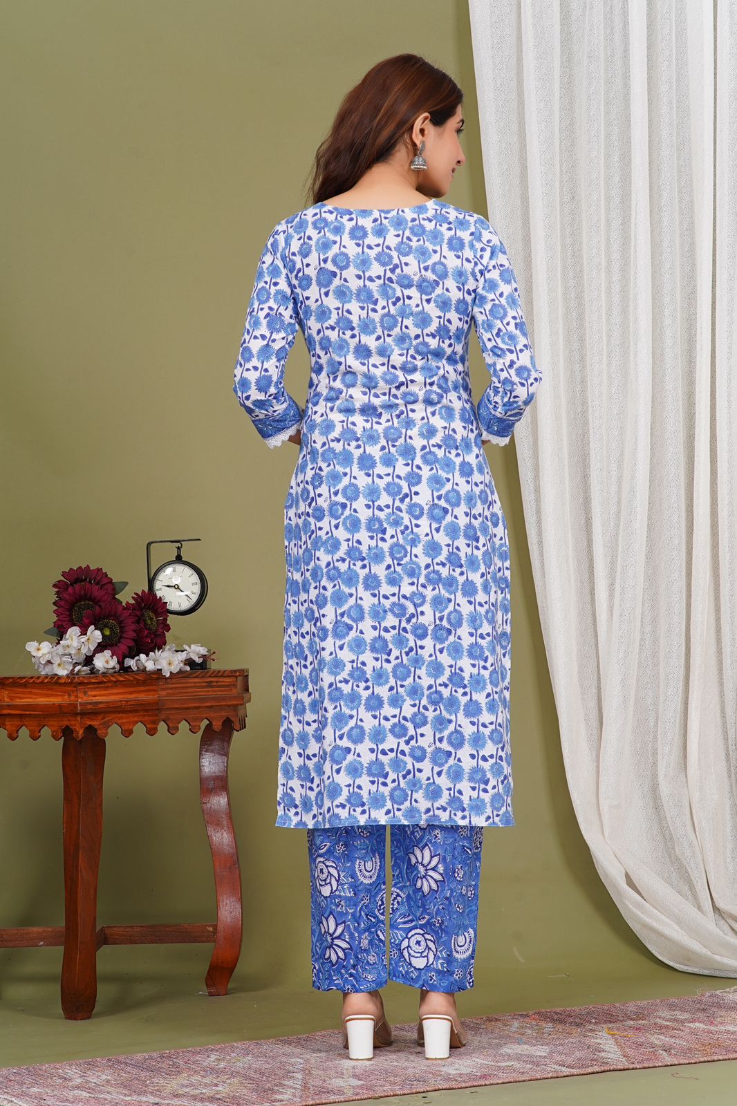 hand block printed kurta set with dupatta