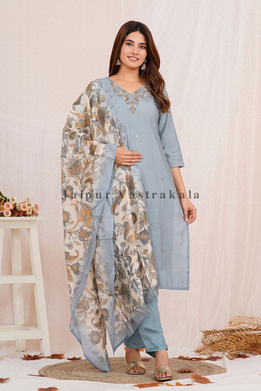 muslin silk suit