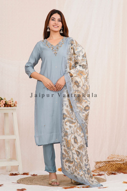 muslin silk suit