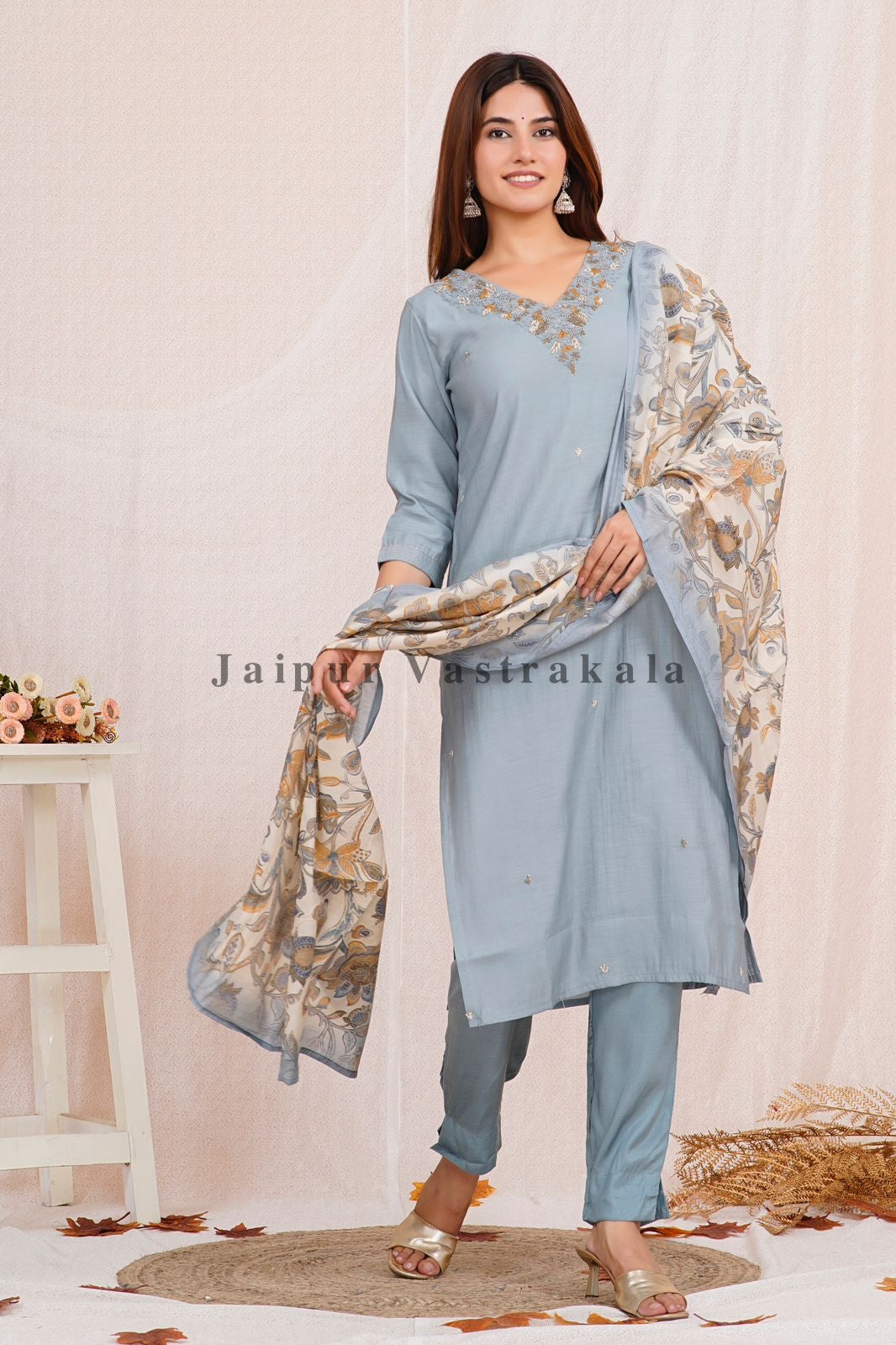 muslin silk suit