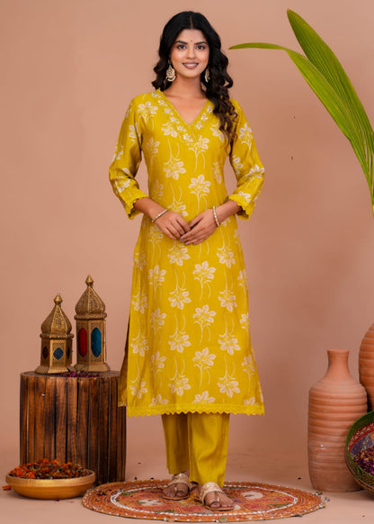 hand block printed kurta set with dupatta