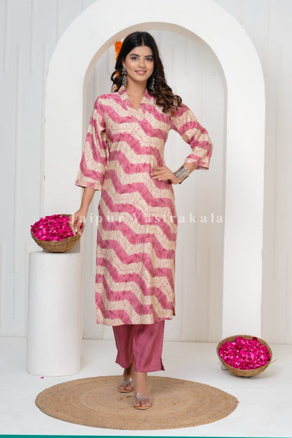 Pink Mirage Muslin Silk Suit