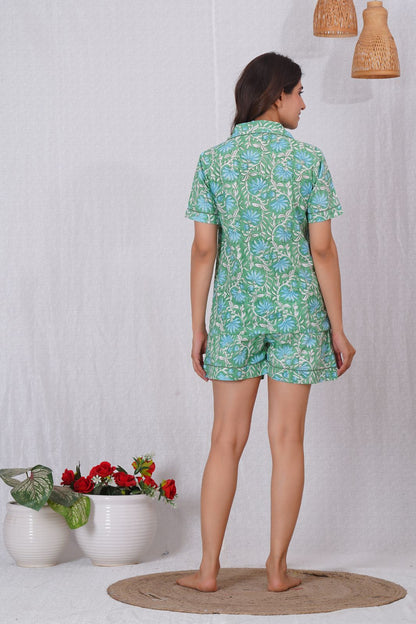 cotton printed night suit set