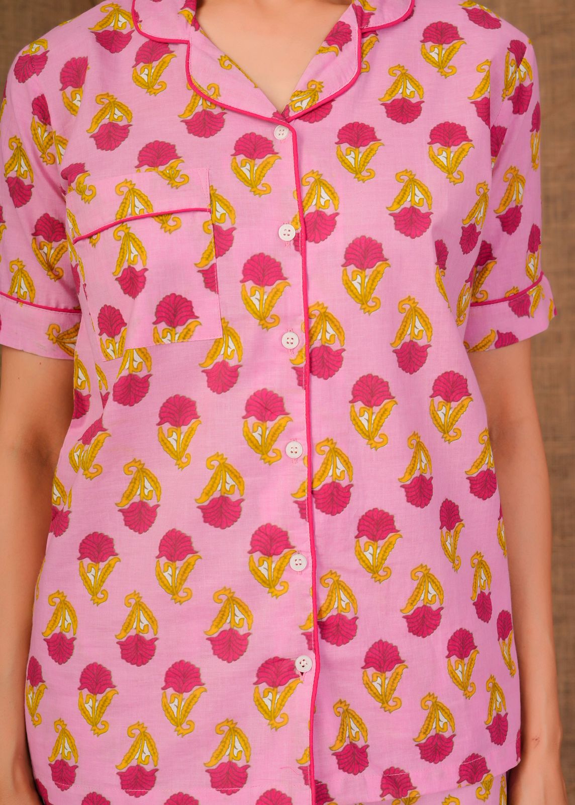 Pink Booti Shorts Night Suit