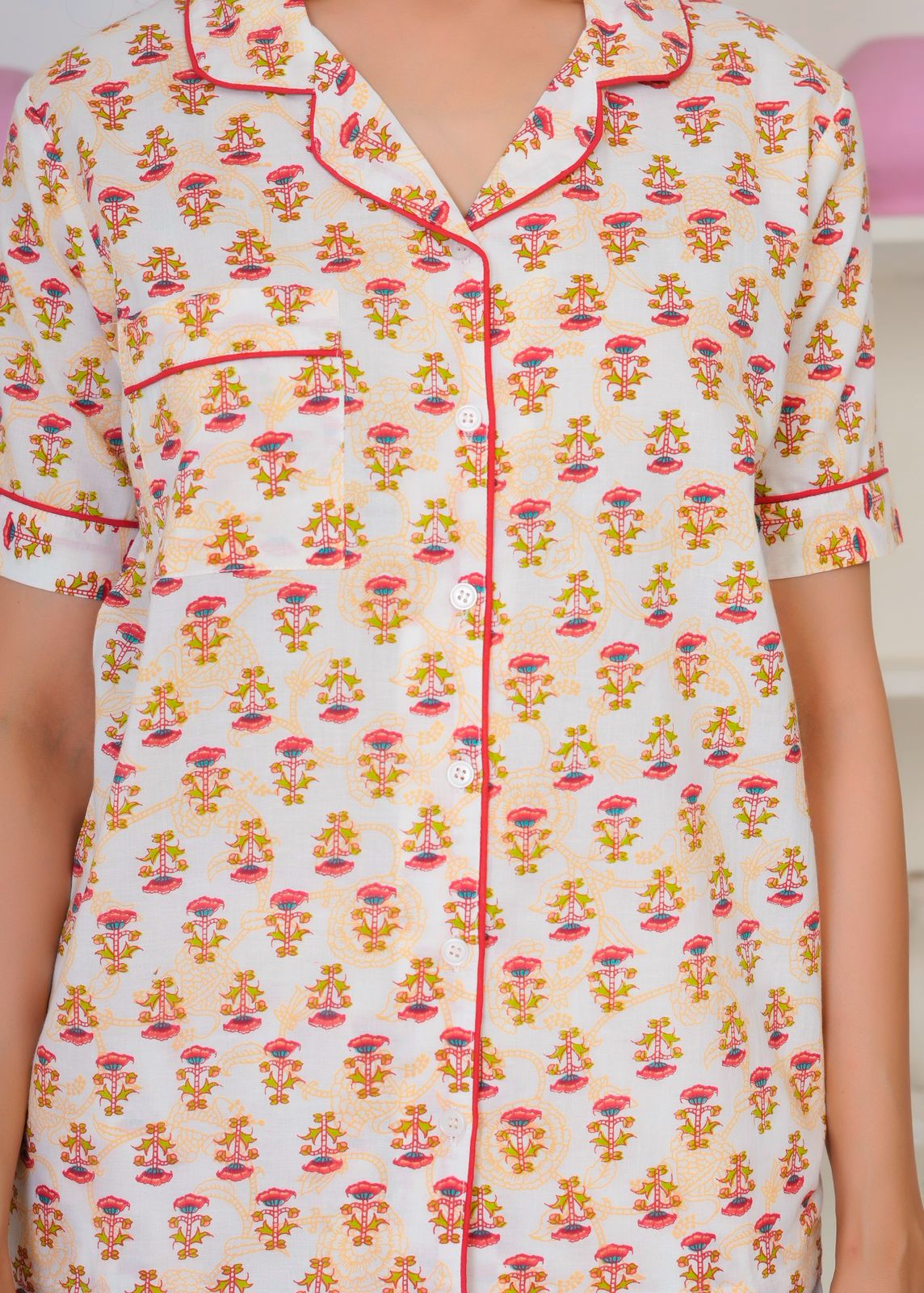 Ivory Meadow Shorts Night Suit
