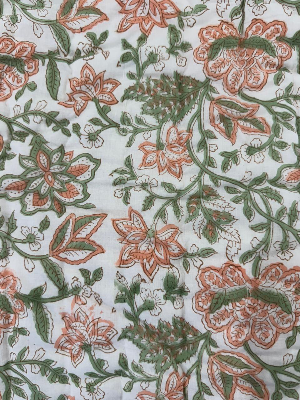 Orange Pink Veins Reversible Single Bed Quilt